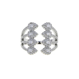 Daiiibabyyy Tear Drop Cubic Zirconia CZ Ring For Women Triple Three Layer Full Finger Jewelry High Quality