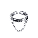 Luxury Smiley Face Open Rings for Women Creative Good Lucky Circle Cute Chain Ring Party Hollow Adjustable Punk Jewelry Gifts daiiibabyyy