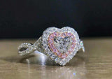 Elegant Silver Color Heart Shaped White Zircon Crystal Women's Ring Classic Fashion Women Bridal Wedding Engagement Ring Jewelry daiiibabyyy