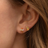 Lost Lady New Ins Inlaid Colorful Zircon Earrings Cute Gold-plated Zircon Stud Earrings For Women Girls Fashion Piercing Jewelry daiiibabyyy