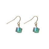 Daiiibabyyy Vintage Colorful Cube Transparent Crystal Pendant Earring For Women Fashion Simple Exquisite Cute Ear Studs All-match Jewelry