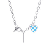 New Ins Love Chains Necklace Simple Retro Creative Lattice Heart-Shaped Bracelet Necklace for Women Girls Fashion Jewelry Gift daiiibabyyy