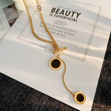 European and American Temperament Black Roman Letter Pendant Stainless Steel Necklace For Woman‘s Sexy Long Necklace Jewelry daiiibabyyy