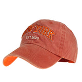 Daiiibabyyy Vintage Adjustable New York Embroidered Cap Washed Cloth Hats Men Winter Baseball Caps outside Causal Streetwear Dropship