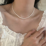 HUANZHI 2022 New Baroque Freshwater Natural Pearl Moonstone Pendant Necklace Geometric Irregular for Women Girls Party Jewelry daiiibabyyy