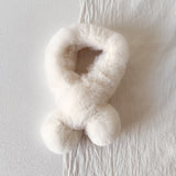 1Pcs Lovely Thicken Plush Scarf Soft Children's Neck Warmers Solid Color Faux Rabbit Fur Kids Fashion Scarf  Winter Outdoor daiiibabyyy