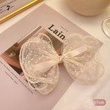 Spring New Oversized Bow Hair Accessories Big Bow Mesh Dots Hair Hoop Oversized Bow Lace  Flower Ribbon Hair Clip Hairpins daiiibabyyy