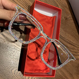 Myopia Hyperopia Women Sunglasses Vintage clear lens glasses ladies luxury rhinestone eyeglasses men optical Shades daiiibabyyy