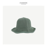 Spring and Summer Knitted fisherman hat Female Breathable Casual Bucket Hat solid color Hollow out hat daiiibabyyy