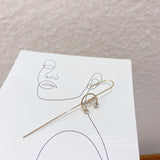 MENGJIQIAO New Design Fashion Metal Rinestone Piercing Stud Earrings For Women Girls Geometric Ear Hook Bijoux Brincos Jewelry daiiibabyyy