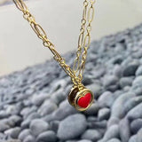 Fashion Korean Cute Blue Butterfly Red Heart Pendant Jewelry Set For Women Girl Clavicle Necklace Earrings Jewelry Ornaments daiiibabyyy