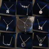 Korean Simple Titanium Steel Butterfly Necklace For Women 2022 New Ins Fashion Trend Clavicle Chain Net Red High-End Accessories daiiibabyyy
