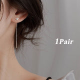Long Tassel Drop Butterfly Heart Earrings Silver Gold Color 2022 Fashion Hanging Women Earrings Summer Jewelry Girls Party Gift daiiibabyyy