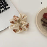 Women Girls Cute Bear Hair Ties Fresh Colored Large Intestine Hair Rope Korean Style Sweet Flower Head Fashion Hair Accessories daiiibabyyy