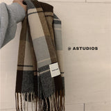 Winter Plaid Scarf Women's Thickened Couple Models Are Made of High-quality Cashmere Material Echarpe Femme Hiver Luxe daiiibabyyy