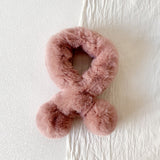 1Pcs Lovely Thicken Plush Scarf Soft Children's Neck Warmers Solid Color Faux Rabbit Fur Kids Fashion Scarf  Winter Outdoor daiiibabyyy