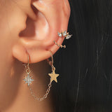 Fashion Serpent Heart Star Clip Earrings Ear Hook Stainless Steel Ear Clips Double Pierced Earring Earrings Women Girls Jewelry daiiibabyyy