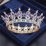 Daiiibabyyy Vintage Baroque Bridal Crown Princess Headband Luxury Bride Wedding Dress Hair Accessories Black Diadem Tiara Hair Jewelry