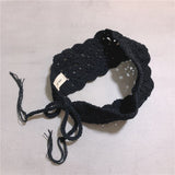 Daiiibabyyy Lace Headband Knitted Wool Woven Headband Korean Ins Retro Fairy Hair Accessory Spring and Summer Mori All-Matching