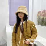 Winter Warm Women's Bucket Hat Thicken Soft Fleece Fisherman Cap Outdoor Travel Hat Sun Panana for Men and Women daiiibabyyy