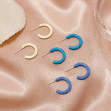 6pcs New Earrings for Women  Korea Macaron Geometric C-shaped Hoop Earrings Retro for Women Girls Party Travel Jewelry Gifts daiiibabyyy