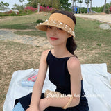 Wide Large Brime Straw Sun Hats Women Floppy Summer Beach Sun Hat Button Cap Summer Truck For Women Anti-uv Visor Cap Female