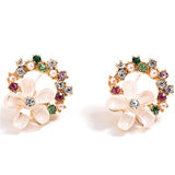 New Trendy Cute Sweet Crystal Flower Stud Earrings for Women Girl Charm Elegant Pearl Flower Birds Earring Wedding Party Jewelry daiiibabyyy