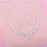 Wedding Jewelery Set Rhinestone Jewellery Necklace Sets for Women Crystal Pearl Earing Bridal Jewelry Sets Crown Tiara Bride daiiibabyyy