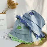 Fashion Bucket Hat for Children Outdoor Sports Hip Hop Cap Washed Denim Summer Cotton Fishing Sun Hat Panama For Boys Girls