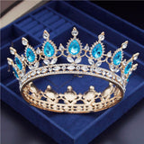 Daiiibabyyy Vintage Baroque Bridal Crown Princess Headband Luxury Bride Wedding Dress Hair Accessories Black Diadem Tiara Hair Jewelry