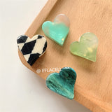 Korean Cute Starry Sky Fashion Peach Heart Grandmother Green Small Hairpin For Women Simple Acetate Grabbing Clip Bangs Clip daiiibabyyy