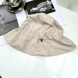 Daiiibabyyy Korean Version Fisherman Hat Female Sun Hats Elastic Adjustment Leisure Causal Thin Bucket Hat Women's hat Women's Summer Hat