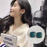 New Fashion Colorful Enamel Square Glaze Stud Ear Studs for Women Beautiful Simple Geometric Earrings 2022 Trend Jewelry  Boho daiiibabyyy