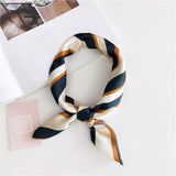 Square Silk Scarf Bandana Polka Dot Stripe Print Hairband Neck Scarfs Women Girls Headbands Hair Tie Shawl Hair Accessories Gift daiiibabyyy