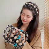 Alice Pearls Elegant Hairbands Men Women Sports Headband Double Bangs Hairstyle Make Up Hairpins Fashion Hair Accessories daiiibabyyy