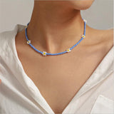 Smile Bead Necklace Chain Gift For Women Star Moon Lock Pendant Jewelry 2022 New Trend Party Beach Creative Choker daiiibabyyy