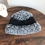 Rabbit Fur Soft Waxy Yarn Hat Winter Hats for Women French Designer Stitching New Warm Knitted Fisherman Hat Thick Winter daiiibabyyy