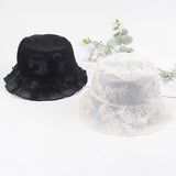 Daiiibabyyy Summer Hat Female Summer Japanese Flower Sunscreen Sun Hat Korea Fairy Lace Light Breathable Mesh Fisherman Hat Bunket Hat