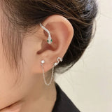 Daiiibabyyy Fashion Elegant Hollow Butterfly Ear Bone Clip for Women Non Piercing Shiny Zircon Ear Cuff Clips Earrings Wedding Party Jewelry