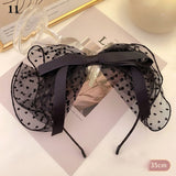 Spring New Oversized Bow Hair Accessories Big Bow Mesh Dots Hair Hoop Oversized Bow Lace  Flower Ribbon Hair Clip Hairpins daiiibabyyy
