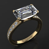 Luxury Fashion Women Engagement Rings for Women Classic Gold Color Inlaid with White Zircon Crystal Wedding Ring Women's Jewelry daiiibabyyy