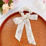 Sweet Flowers Bow Scrunchies Barrettes Hair Accessories Women Elastic Hair Ring Hair Tie Hair Clips Ponytail Holder Rubber Band daiiibabyyy