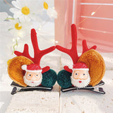 2021 New Christmas Antler Hair Clips For Women Girls Gift Cute Hair Accessories Party Festival Gifts Cartoon Santa Christmas Hat daiiibabyyy