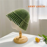 Winter Bucket Hat For Women Men Fashion Warm Cap Unisex Elasticity Knit Beanie Hats 2022 Fashion Beige hat daiiibabyyy