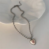 French Vintage Oil Drip Love-Heart Butterfly Rabbit Pendant Necklace Female Personality Simple Fashion All-match Clavicle Chain daiiibabyyy