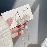 Alloy Earrings for Women Fashion Long retro Tassel Jewelry Pearl Earrings Jewelry accessories Wholesale daiiibabyyy