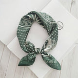 Square Silk Scarf Bandana Polka Dot Stripe Print Hairband Neck Scarfs Women Girls Headbands Hair Tie Shawl Hair Accessories Gift daiiibabyyy