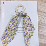 2022  Pearl Elastic Rubber Bands For Girl Bow Print Fashion Hair Accessories Hair Ties 2021 New Korea Women Hair Ropes 28 Style daiiibabyyy