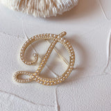 Fashion Korean Elegant Pearl Beads Letter Brooch Pin Badge For Women Girls Clothes Shirt Lapel Corsage Luxulry Jewelry Gifts daiiibabyyy