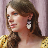 Lost Lady Stevie Earrings in Cream/Lilac Fashion Heart Shaped Women's Earrings Same Style Birthday Gift Jewelry Wholesale daiiibabyyy